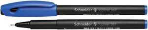 Ручка капиллярная Schneider "Topliner 967", черный корпус, линия 0,4 мм, синяя, SCHNEIDER