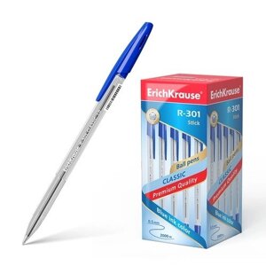 Ручка шариковая Erich Krause "R-301 Classic Stick", синяя, 1.0 мм