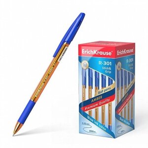 Ручка шариковая синяя "R-301 Amber Stick&Grip" 0.7мм, к/к, Erich Krause