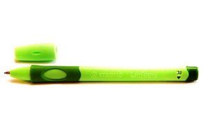 Ручка шариковая Stabilo LeftRight син., для правшей, зеленый корпус