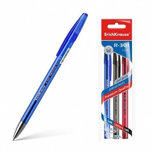 Ручки гелевые 03цв "R-301 Original Gel Stick" 0.5мм, синяя, черная, красная, подвес, Erich Krause
