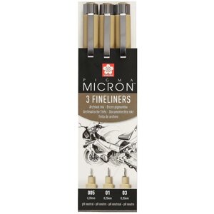 Ручки капиллярные «Pigma Micron», Sakura, 3 штуки