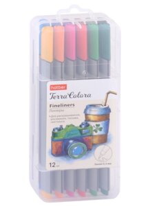 Ручки линеры 12цв "Terra Colora. Travel" пластик. кейс, Hatber