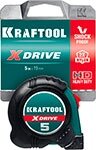 Рулетка с ударостойким обрезиненным корпусом Kraftool X-Drive 5 м / 19 мм