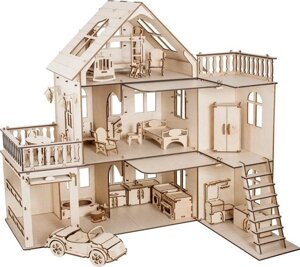 Сборная деревянная модель DHP002 чудо-дом с мебелью