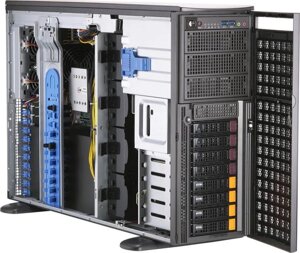 Серверная платформа 4U supermicro SYS-740GP-TNRT 2*LGA4189, C621A, 16*DDR4(3200), 8*3.5" HS nvme/SATA/SAS, 2*M. 2, 7*PCIE, 2*10glan, VGA, 2*2200W
