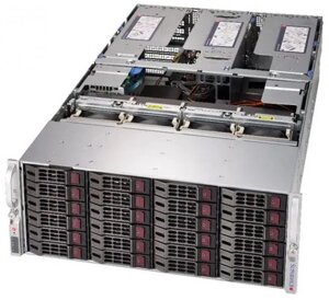 Серверная платформа 4U supermicro SYS-8049U-E1cr4T (4*LGA3647, C621, 48*DDR4 (2933), 24*3.5" SAS/SATA HS, 16*PCIE, 4*10glan, 2*1600W, VGA, COM, 2*USB