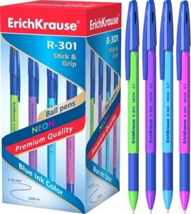 Шариковая ручка Erich Krause «R-301 Neon Stick», 0.7мм, синяя