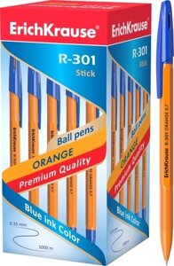 Шариковая ручка Erich Krause «R-301 Orange Stick», 0.7 мм, синяя