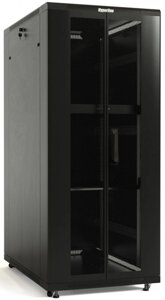 Шкаф напольный 19", 42U Hyperline TTR-4261-DD-RAL9005 2055x600х1000мм (ВхШхГ), передняя/задняя распашные перфор. двери (75%ручка с замком, цвет черн