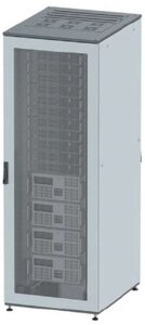 Шкаф напольный 19", 47U DKC R5IT4766PF 600х600 двери перфорированная/перфорированная, укомплектован вводом и заглушками RAL7011/7035, "RAM telecom"
