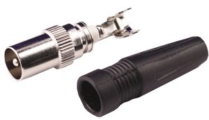 Штекер LAZSO APTV012 PAL, крепление кабеля под винт, диапазон частот 0-1ГГц, материал -латунь, покрытие - никель, материал изолятора - тефлон, защитна