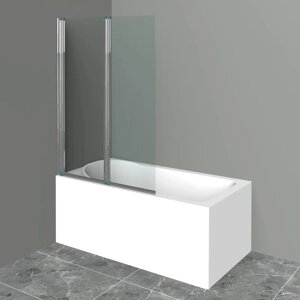 Шторка на ванну BelBagno Uno 100х150 профиль хром стекло прозрачное