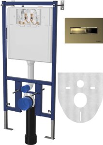 Система инсталляции для унитазов DIWO 4501 с кнопкой смыва 7325 золотая
