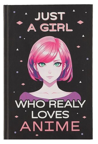 Скетчбук 138*212 48л "Just A Girl Who Loves Anime (темный)160г/м2, тв. обложка