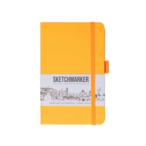 Скетчбук 9*14 80л "Sketchmarker" оранжевый неон, 140г/м2, слоновая кость, тв. обл.