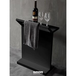 Столик для ванной комнаты Abber Stein с полотенцедержателем черный матовый