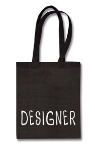 Сумка-шоппер Designer черная, текстиль, 40см. 32см., с 2 ручками