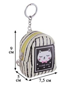 Сумочка-рюкзачок на молнии Портреты котов (10 см) (ПВХ бокс) (12-12026-GF-8128)
