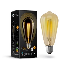 Светодиодная филаментная лампа Voltega LOFT LED Декоративная 6W 620Lm 2800K E27 5526