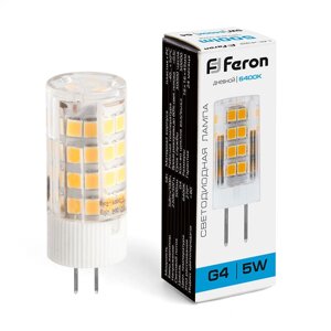 Светодиодная лампа Feron 5W 500Lm 6400K G4 25862