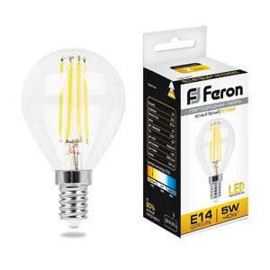Светодиодная лампа Feron 5W 530Lm 2700K E14 25578