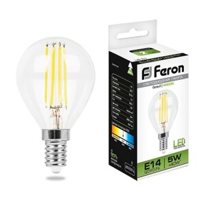 Светодиодная лампа Feron 5W 550Lm 4000K E14 25579