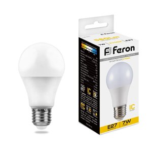 Светодиодная лампа Feron 7W 560Lm 2700K E27 25444