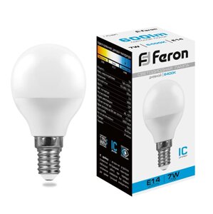 Светодиодная лампа Feron 7W 600Lm 6400K E14 25480