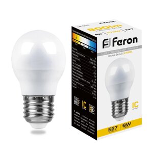 Светодиодная лампа Feron 9W 800Lm 2700K E27 25804