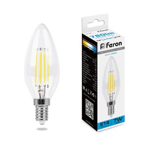 Светодиодная лампа Feron Свеча 7W 780Lm 6400K E14 38227