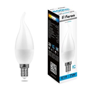 Светодиодная лампа Feron Свеча на ветру 7W 600Lm 6400K E14 38135