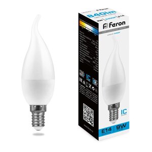 Светодиодная лампа Feron Свеча на ветру 9W 840Lm 6400K E14 38136