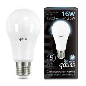 Светодиодная лампа Gauss A60 16W 1520Lm 4100K E27 102502216