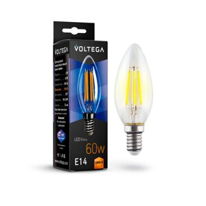 Светодиодная лампа Voltega CRYSTAL Свеча 6W 580Lm 2800K E14 7019