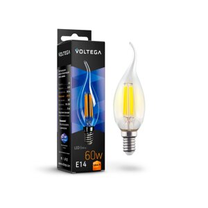 Светодиодная лампа Voltega CRYSTAL Свеча на ветру 6W 580Lm 2800K E14 7017