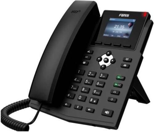 Телефон VoiceIP Fanvil X3SG Pro 2xEthernet 10/100/1000, 4 SIP аккаунта, HD аудио, цветной дисплей 2,8”запись на 1000 абонентов, 6-я сторонняя конфер