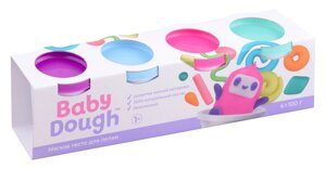 Тесто для лепки "BabyDough"Набор 4 цвета (фиолетовый, мятный, розовый, нежно-голубой)