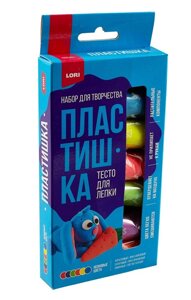 Тесто для лепки "Пластишка", неоновые цвета, набор из 6 цветов