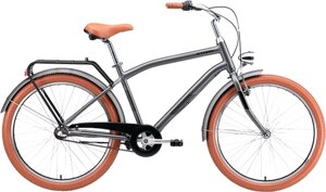 Велосипед Stark 24 Comfort Man 3 speed темно-серый матовый металлик/черный/коричневый,18 (HQ-0014078)