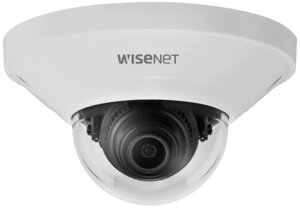 Видеокамера IP Wisenet QND-8011 внутренняя купольная миниатюрная; 1/2.8" CMOS, 5 МП (2592x 944), 25кадр/сек. (H. 265/H. 264), 15кадр/сек (MJPEG); поддер