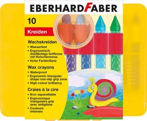 Восковые мелки Eberhard Faber 10 шт., водостойкие , трехгранные
