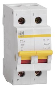 Выключатель нагрузки IEK MNV10-2-032 (мини-рубильник) ВН-32 2P 32А