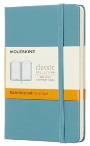 Записная книжка Moleskine Classic Pocket, линейка, голубая, 96 листов, А6