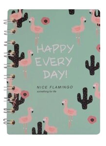 Записная книжка "Nice Flamingo" А6 50 л лин. на спирали