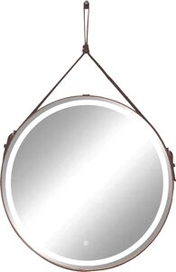 Зеркало CONTINENT Millenium 65х65 с подсветкой коричневый ремень