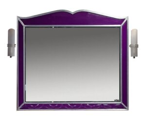 Зеркало Misty Анжелика 100 сиреневое сусальное серебро со светильниками
