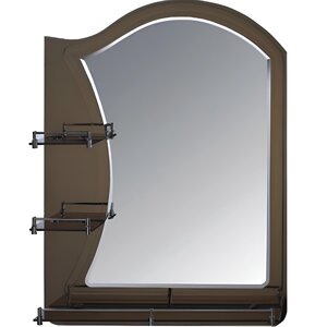 Зеркало с полками Frap 80х60 коричневое