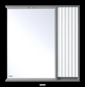 Зеркало-шкаф Brevita Balaton 80 R белый, серый матовый