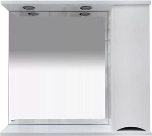 Зеркало-шкаф Misty Элвис 85 R с подсветкой, белый